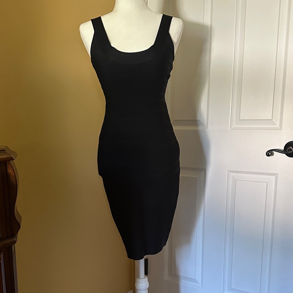 Herve Leger Black Midi Dress